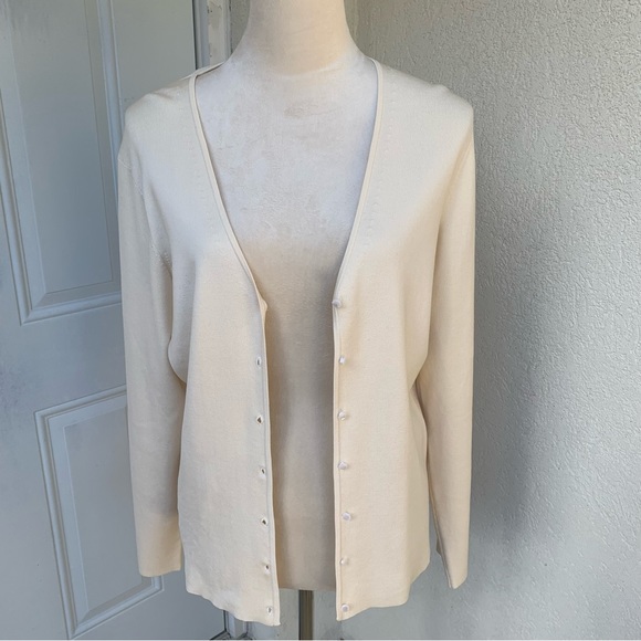 Charter Club Sweaters - CHARTER CLUB. NWOT. Beautiful off White Silk/Cotton/Nylon blended Cardig…